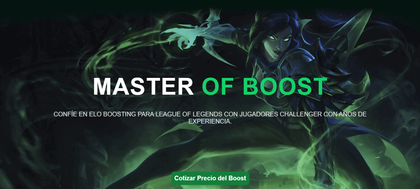 Imagen de la pagina web de Master of Boost